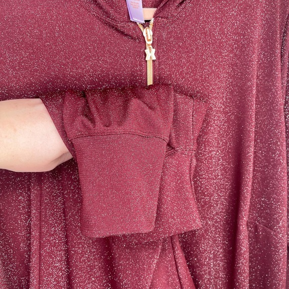 Savage x Fenty Sleep & Shine Metallic Red Cocoa Hooded Onesie Jumpsuit 1X - Picture 9 of 14